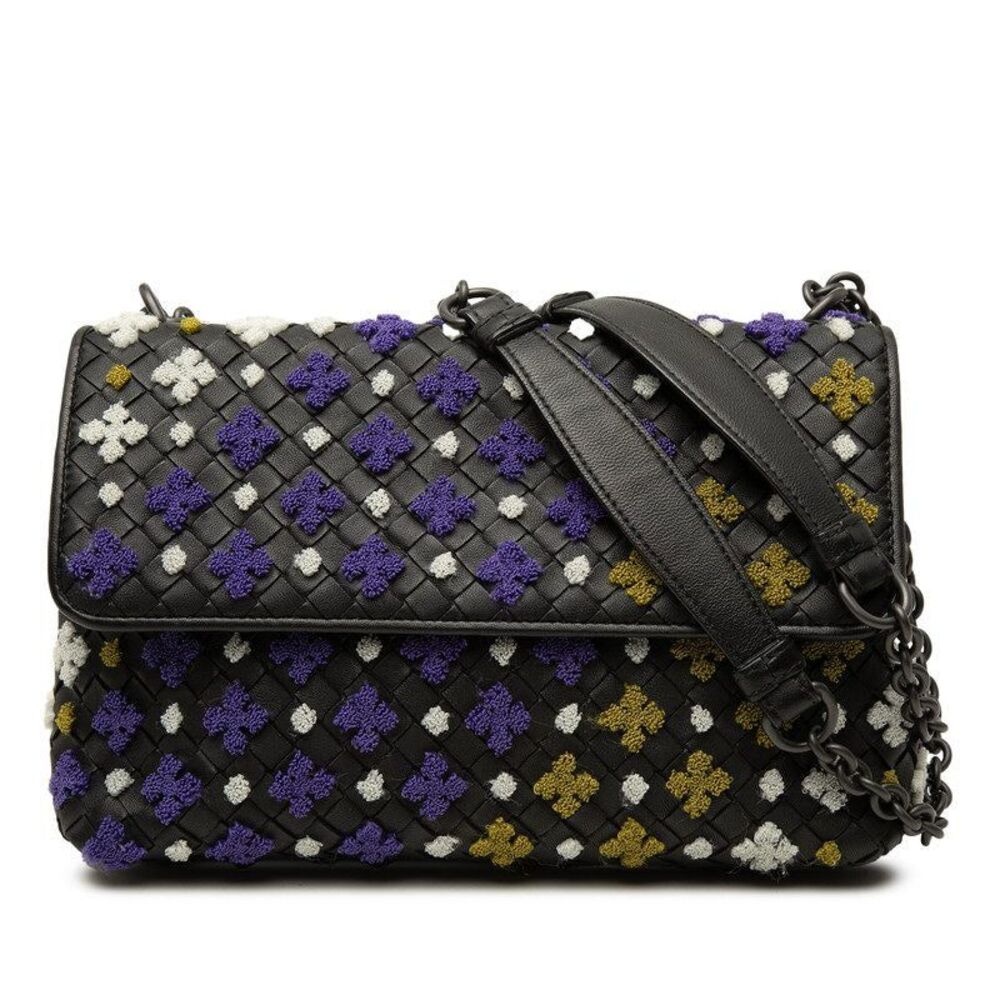 Bottega Veneta Olimpia Intrecciato Embroidery Leather Shoulder Bag